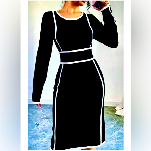 My Boutique Dresses & Skirts - NWOT GORGEOUS SOFT ELEGANT KNIT DRESS WITH DESIGNED TO FLATTER!